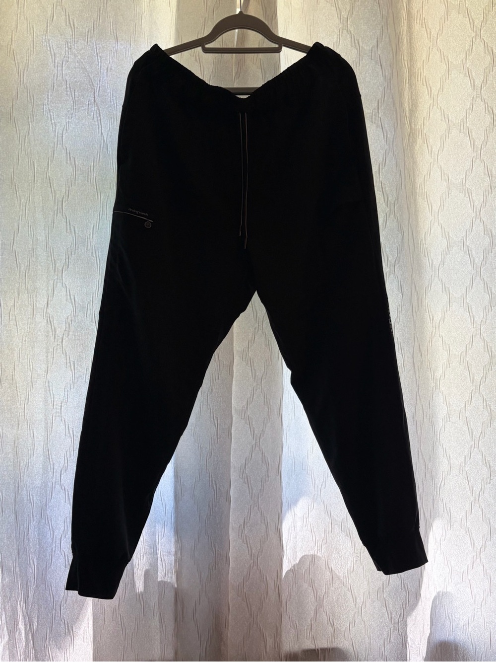 healing hands Black Women's Track Joggers with Drawstring and Zip Pocket